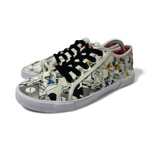 Disney Mickey Mouse Comic Strip Print Canvas Lace Up Sneakers Women's Size 8